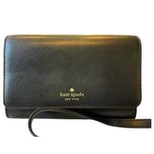Kate Spade Braelynn Wallet On A String Flap With Snap Closure Black‎